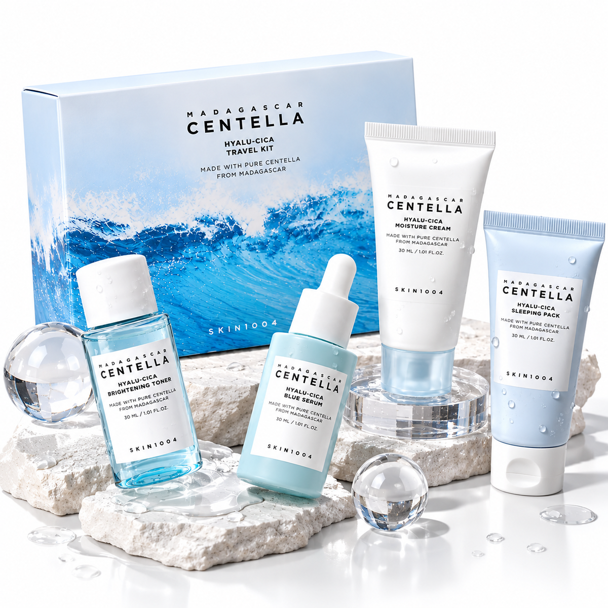 SKIN1004 Hyalu-Cica 4-Step Skincare Travel Kit